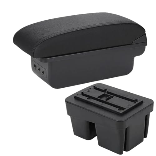 SPAMFAFGHQ Für VW Für Golf 7 Mk7 2014 2015 2016 2017 2018 2019 Auto-Armlehnenbox Innenraum-Nachrüstteil Staufach(B2 schwarze Linie 3USB) von SPAMFAFGHQ