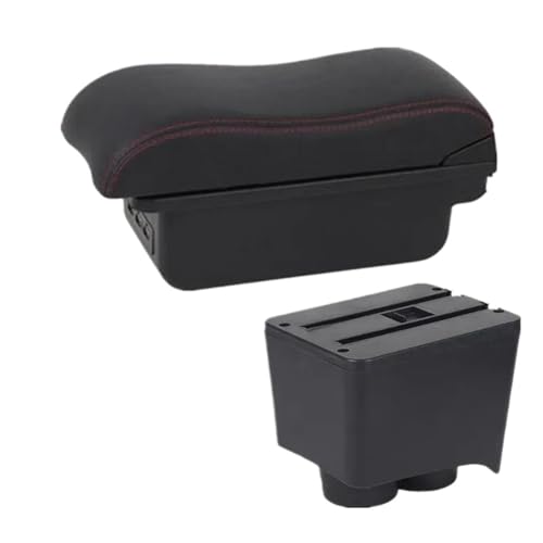 SPAMFAFGHQ Für VW Für Polo Armlehnenbox Für VW Für Polo 9N 3 2002 2003 2004 2005 2006-2009 Autoarmlehne Zentrale Aufbewahrungsbox(B red line 3USB) von SPAMFAFGHQ