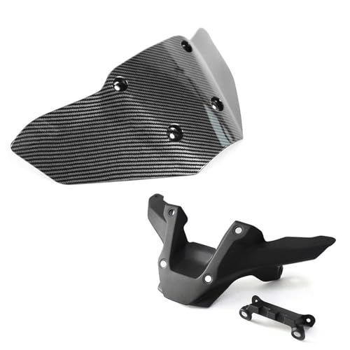 SPAMFAFGHQ Für Y&amaha MT 09 MT-09 SP 2024 Motorradzubehör Windschutzscheibe Fronthalterung Windschutzscheibe Windabweiser Verkleidung Unten(Kohlefaser) von SPAMFAFGHQ