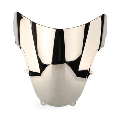 SPAMFAFGHQ Motorrad Windschutzscheibe Double Bubble Windschutzscheibe Visier Verkleidung Windabweiser Für Suzuki GSXR GSX-R 1000 600 750 K1 K2 2000 2001 2002 2003(Silber) von SPAMFAFGHQ