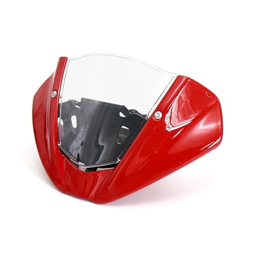 SPAMFAFGHQ Motorrad-Windschutzscheibe Windabweiser Schutzabdeckung Zubehör Für Ducati Für Monster 950 Für Monster 937 2021 2022(Red Transparent) von SPAMFAFGHQ