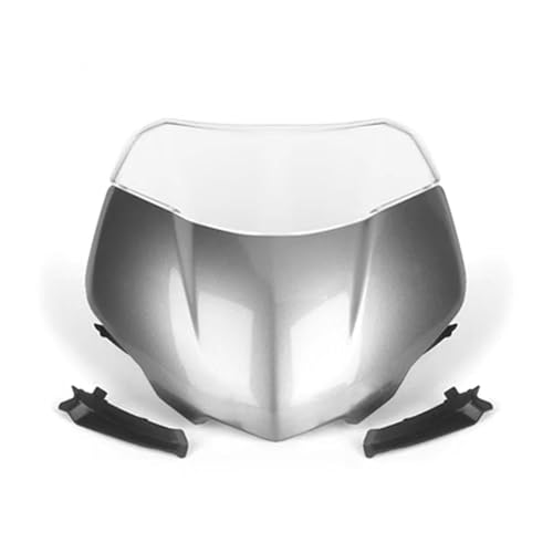 SPAMFAFGHQ Neu Für Kawasaki Für Street Triple 765RS 765 RS Moto2 2023 Motorrad Frontwindsschutz Parabrisen Visier Windschutzschild Spoiler Deflektor(Pearl Grey Glow Set) von SPAMFAFGHQ