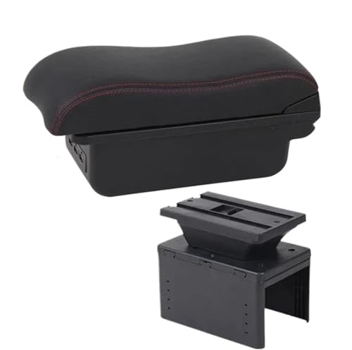 SPAMFAFGHQ Universelle Armlehnenbox Universalmodell Autoarmlehne Fahrzeugzubehör Staufach Umbausatz Ermüdungsreduzierung(B1 rote Linie 3USB) von SPAMFAFGHQ