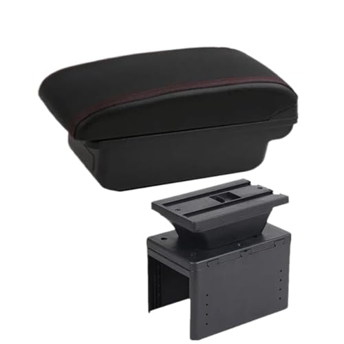 SPAMFAFGHQ Universelle Auto-Armaturenbrett-Box Universelles Modell Armstützen-Autoszubehör Aufbewahrungsbox Nachrüstteile Erhöhen Müdigkeit Lindern(A1 Schwarz Rot KEIN USB) von SPAMFAFGHQ