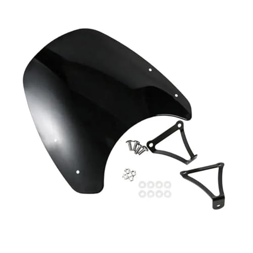 SPAMFAFGHQ Universelle Schwarze Motorrad-Windschutzscheibe Windabweiser Verkleidung Für CB650R 6XDB Motorradzubehör(SCHWARZ) von SPAMFAFGHQ