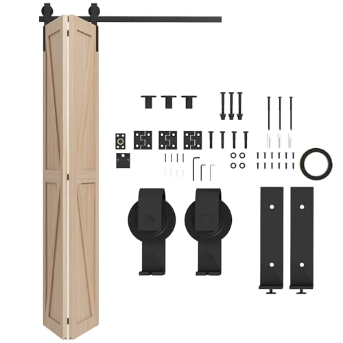 HOMCOM 4FT/122CM Schiebe-Falttür Hardware Schiebetür-Kit für 2 Türen mit Barn Rail Schwarz HOMCOM 4FT/122CM Schiebe-Falttür Hardware Schiebetür-Kit für 2 Türen mit Barn Rail Schwarz von SPANISH AOSOM