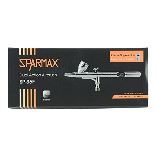 SPARMAX SP35F Dual Action Schwerkraft-Airbrush – Silber, 0,35 mm von Sparmax