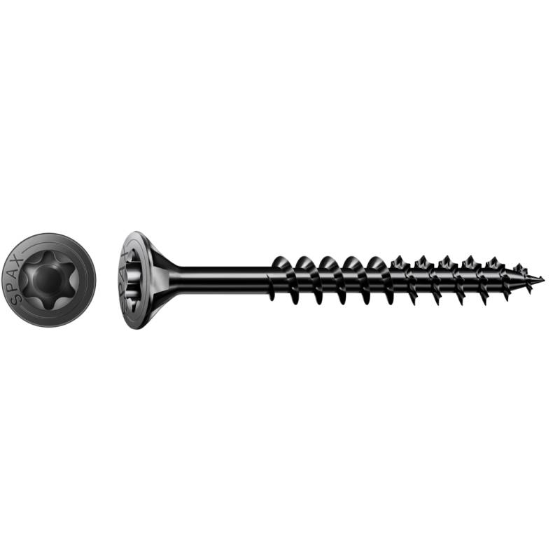 SPAX Universalschraube BLAX Teilgewinde Senkkopf T-STAR plus schwarz verzinkt 3 x 30 mm - 200 Stück von SPAX International GmbH & Co. KG