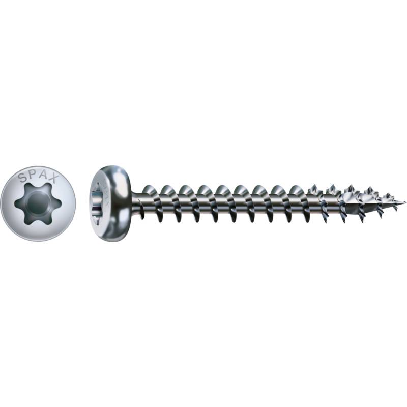 SPAX Universalschraube WIROX Vollgewinde Halbrundkopf T-STAR plus 4CUT-Spitze 4,5 x 12mm - 1000 Stück von SPAX International GmbH & Co. KG
