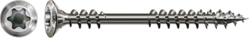 SPAX Fassadenschraube, 4,5 x 43 mm, 200 Stück, Fixiergewinde, Linsensenkkopf, T-STAR plus T20, 4CUT, Edelstahl rostfrei A2-25470004504322 von SPAX
