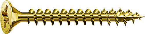 SPAX Universalschraube, 4,0 x 16 mm, 1000 Stück, Kreuzschlitz Z2, Senkkopf, Vollgewinde, 4CUT, YELLOX A2L, 1081020400165 von SPAX