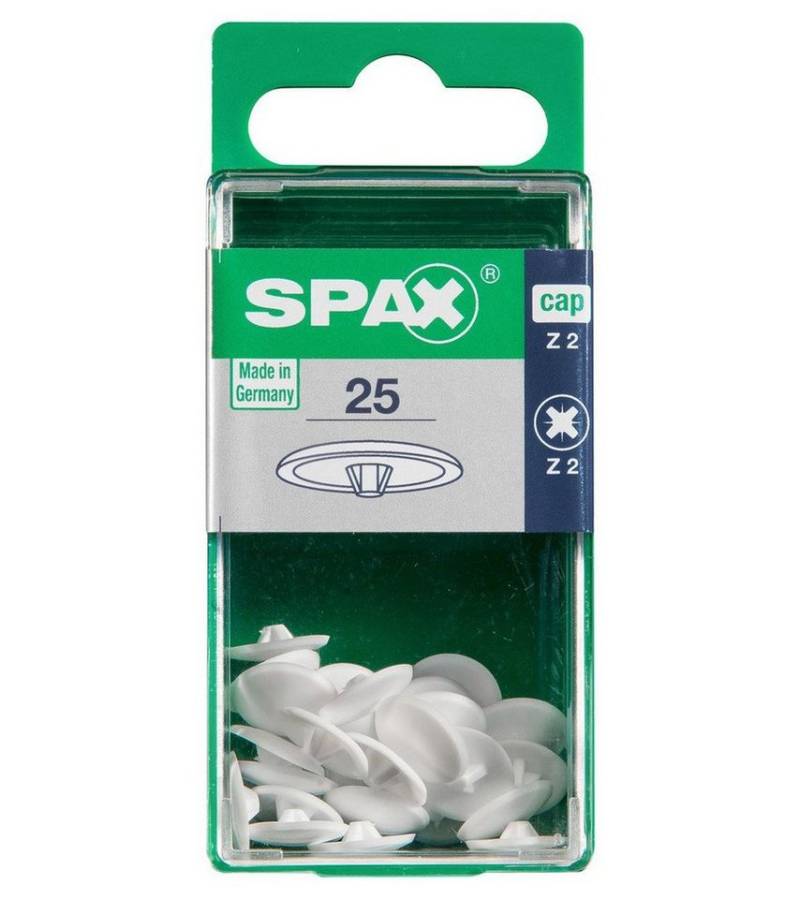 SPAX Abdeckkappe Spax Abdeckkappen weiß zum stecken (kreuz) - 25 von SPAX