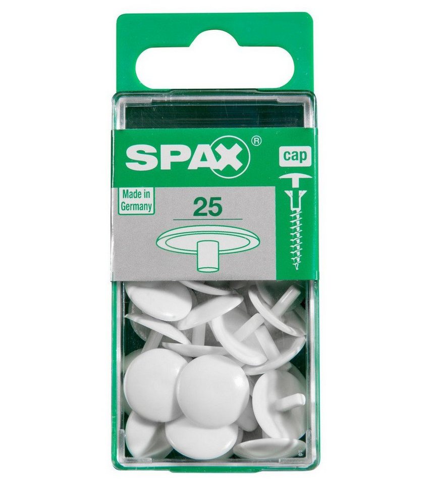 SPAX Abdeckkappe Spax Abdeckkappen weiß zum stecken (stift) - 25 von SPAX