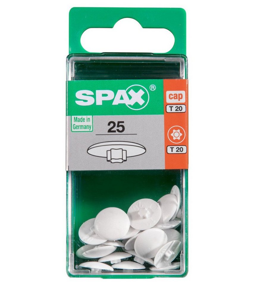 SPAX Abdeckkappe Spax Abdeckkappen weiß zum stecken - 25 Stk. von SPAX