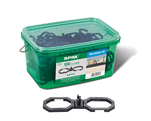 SPAX Air – Terrassendielen Abstandhalter 4,5 mm – 100 Distanzhalter in Henkelbox L für ca. 7m² Terrasse, 5009422545009 von SPAX