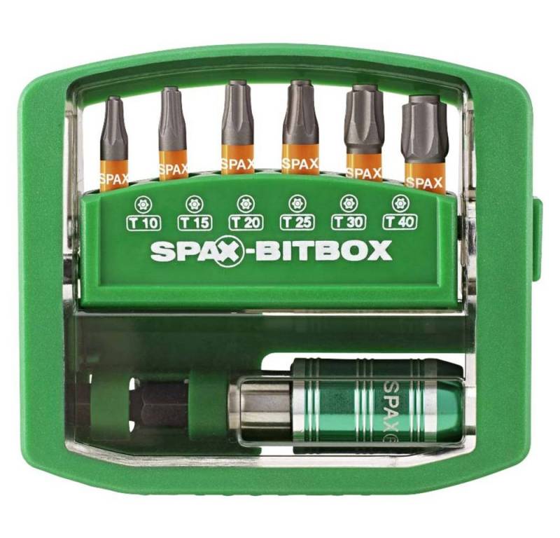 SPAX Bit-Set BITBOX T-STAR plus, 6 Bits, T10, T15, T20, T25, T30, T40 4000007899019, inkl. Bithalter von SPAX
