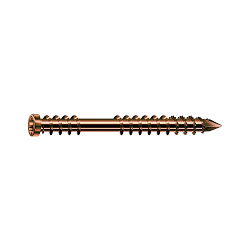 Spax Terrassenschrauben Holz 5x60 TX25 mit Cut-Spitze, Zylinderkopf und Wellenschliff, Edelstahl antik - 100 Stück von SPAX