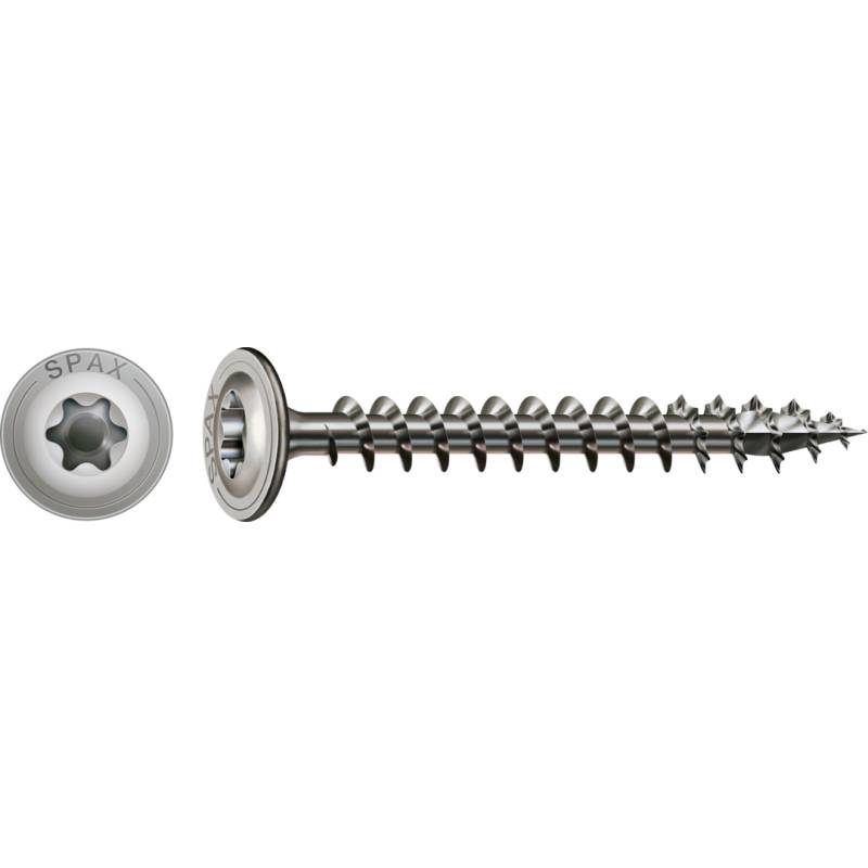 SPAX HI.FORCE Holzbauschraube Edelstahl A2 Vollgewinde Tellerkopf T-STAR plus 4CUT-Spitze 8 x 50mm - 50 Stück von SPAX International GmbH & Co. KG