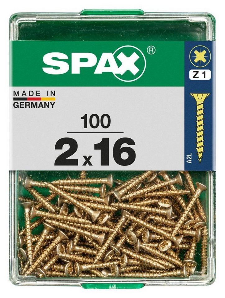 SPAX Holzbauschraube Spax Universalschrauben 2.0 x 16 mm PZ 1 - 100 von SPAX