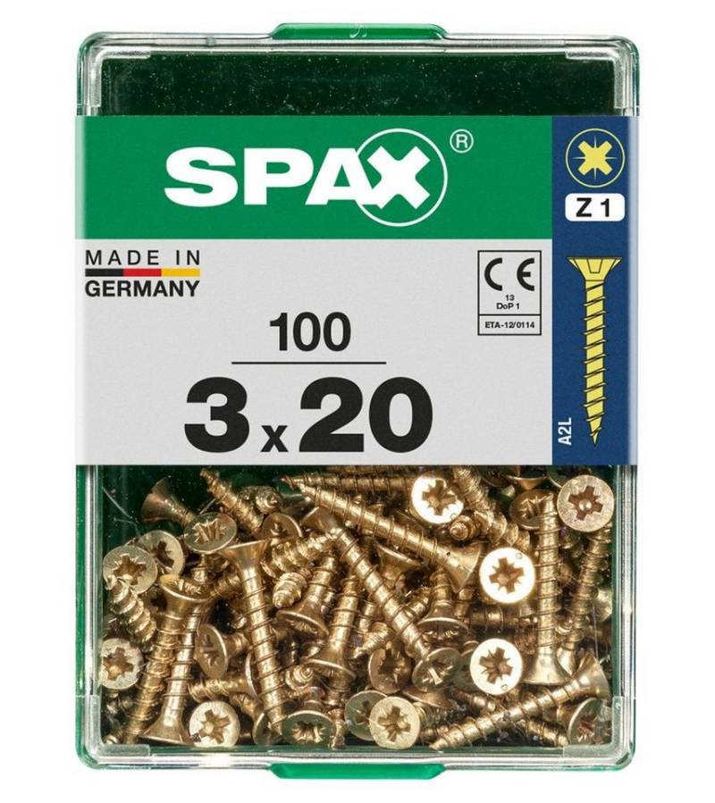 SPAX Holzbauschraube Spax Universalschrauben 3.0 x 20 mm PZ 1 - 100 von SPAX