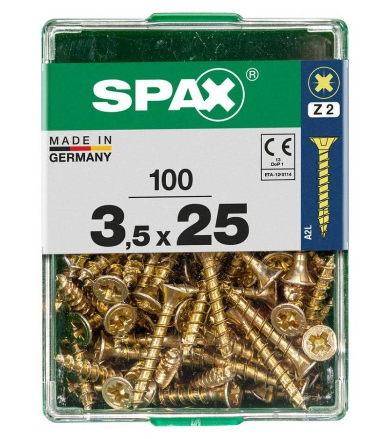 SPAX Holzbauschraube Spax Universalschrauben 3.5 x 25 mm PZ 2 Senkkopf von SPAX