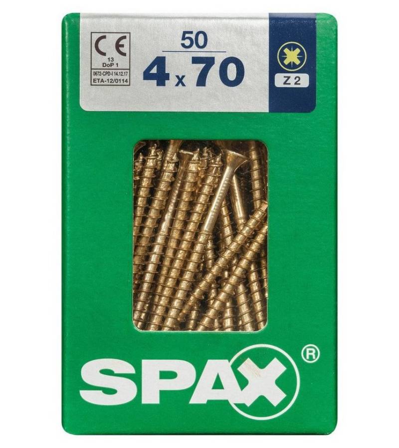 SPAX Holzbauschraube Spax Universalschrauben 4.0 x 70 mm PZ 2 - 50 Stk. von SPAX