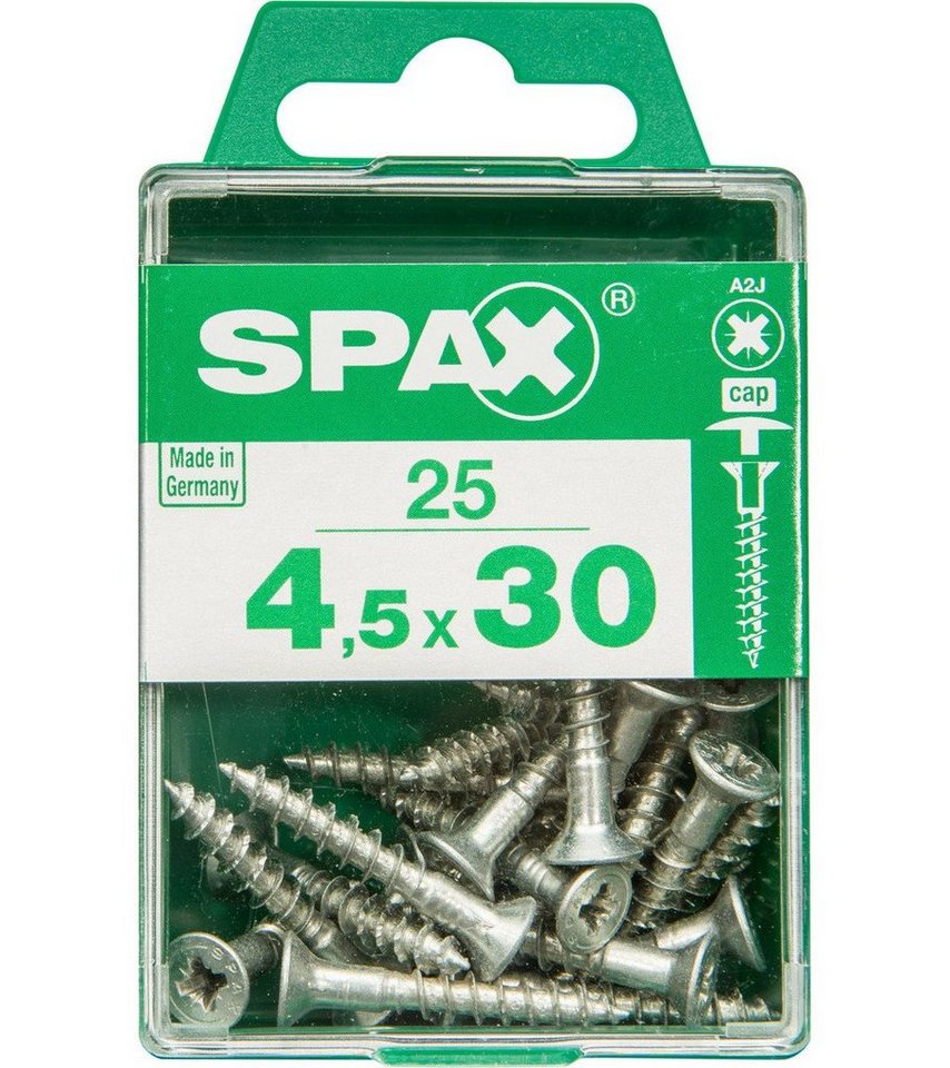 SPAX Holzbauschraube Spax Universalschrauben 4.5 x 30 mm PZ 2 - 25 Stk. SPAX Holzbauschraube Spax Universalschrauben 4.5 x 30 mm PZ 2 - 25 Stk. von SPAX