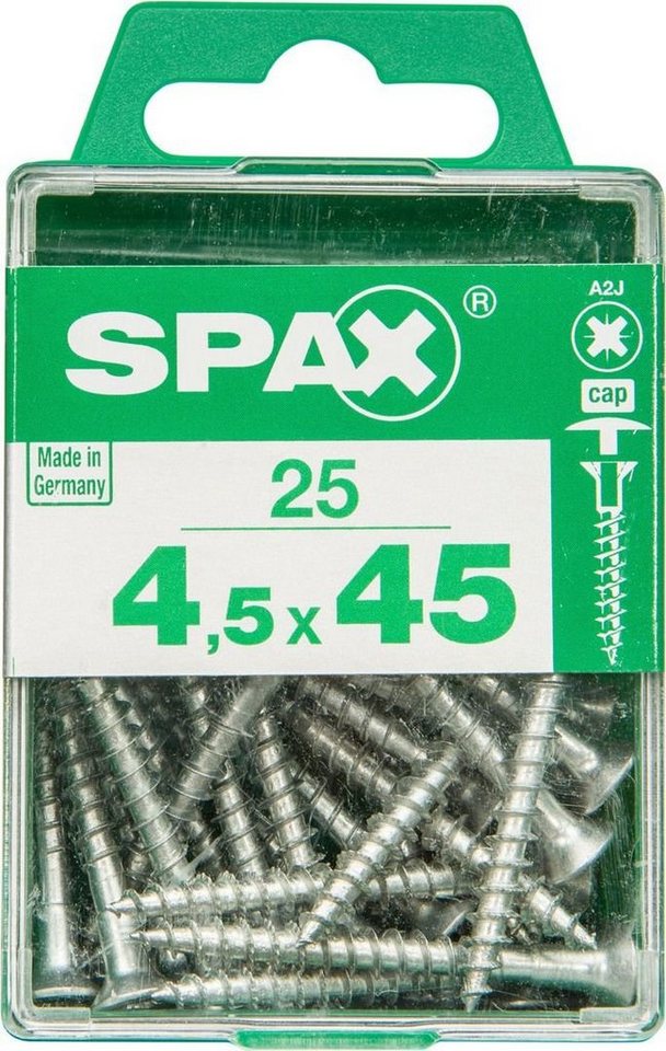 SPAX Holzbauschraube Spax Universalschrauben 4.5 x 45 mm PZ 2 - 25 Stk. von SPAX