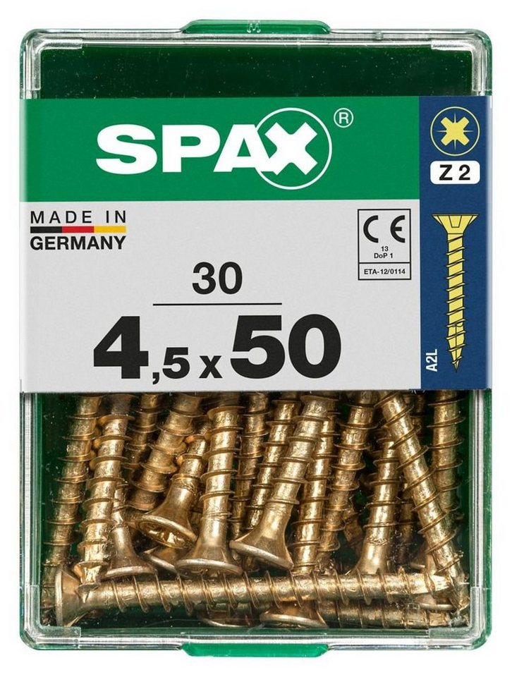 SPAX Holzbauschraube Spax Universalschrauben 4.5 x 50 mm PZ 2 - 30 Stk. von SPAX