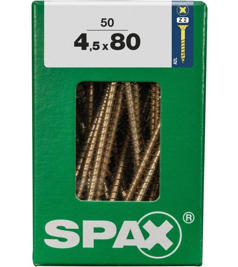 SPAX Holzbauschraube Spax Universalschrauben 4.5 x 80 mm PZ 2 - 50 Stk. von SPAX