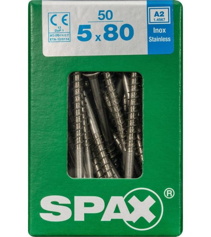 SPAX Holzbauschraube Spax Universalschrauben 5.0 x 80 mm TX 20 Senkkopf von SPAX