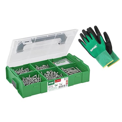 SPAX Montagekoffer L-BOXX Mini Elektriker-Set - 475 Halbrundkopfschrauben in 5 Größen, 75 Dübel, 3 T-STAR plus Bits & Arbeitshandschuhe, 8000000294563 SPAX Montagekoffer L-BOXX Mini Elektriker-Set - 475 Halbrundkopfschrauben in 5 Größen, 75 Dübel, 3 T-STAR plus Bits & Arbeitshandschuhe, 8000000294563 von SPAX