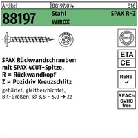 Spax - Universalschraube, 4 x 35 mm, 2000 Stück, Vollgewinde, Rückwandkopf, Kreuzschlitz Z2, 4CUT, wirox - 0281010400352 von Acerto