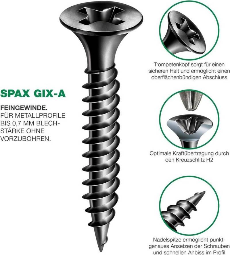 SPAX Schnellbauschraube GIX-A Packung, (500 St) von SPAX