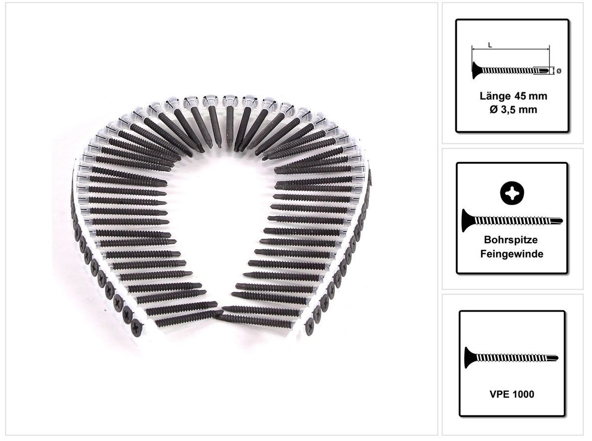 SPAX Schraube GIX-D Schnellbauschrauben 3,5x45 mm Bohrspitze Phosphatiert 1000 Stüc SPAX Schraube GIX-D Schnellbauschrauben 3,5x45 mm Bohrspitze Phosphatiert 1000 Stüc von SPAX