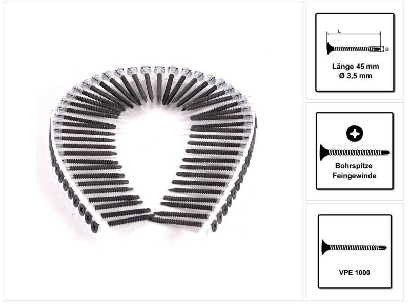SPAX Schraube GIX-D Schnellbauschrauben 3,5x45 mm Bohrspitze Phosphatiert 1000 Stüc von SPAX