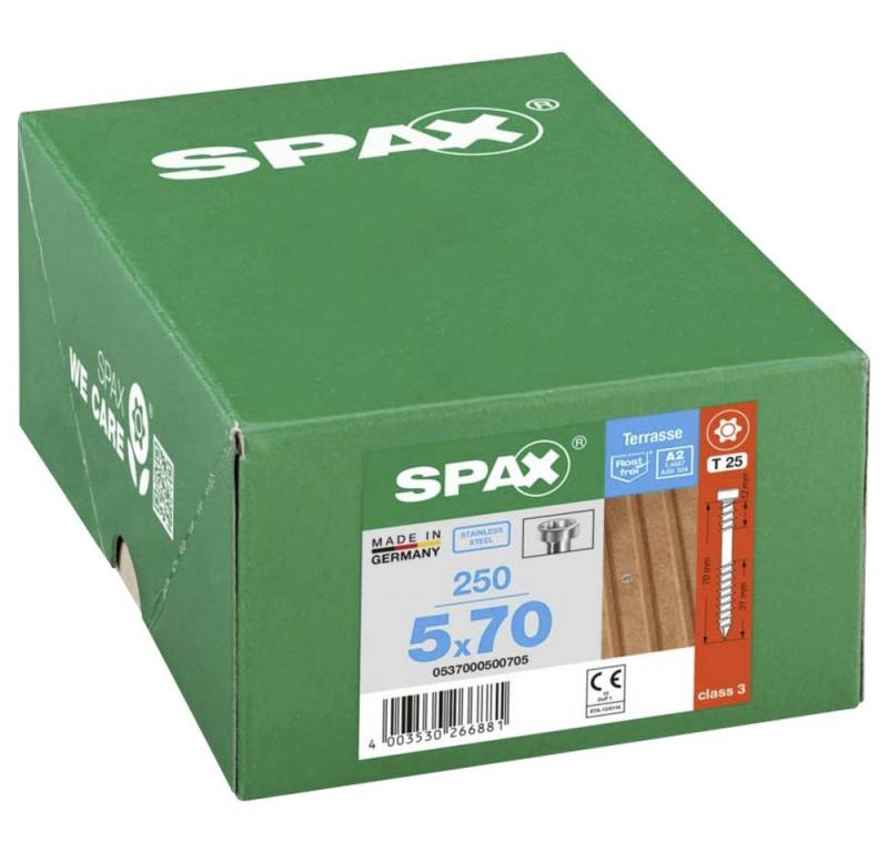 SPAX Schraube SPAX 0537000500705 Holzschraube 5 mm 70 mm T-STAR plus Edelstahl A von SPAX