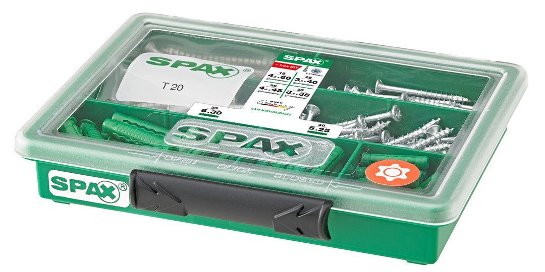 SPAX Schrauben- und Dübel-Set Spax Sortimentskasten - 160 Stück von SPAX