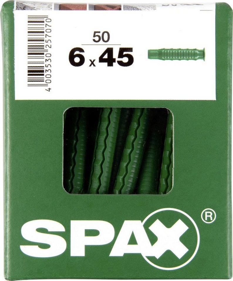 SPAX Schrauben- und Dübel-Set Spax Spreizdübel 6.0 x 45 mm - 50 Stück von SPAX