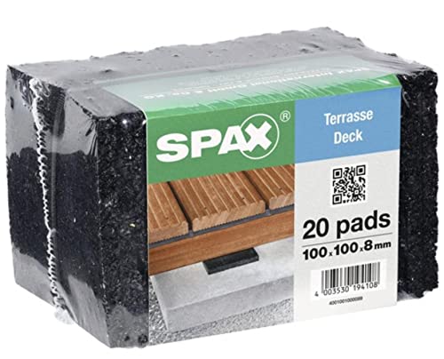 SPAX Terrassen-Pads aus Gummigranulat, 20 St., 100 x 100 x 8 mm - 4001001000089 von SPAX