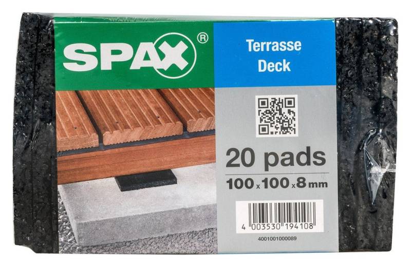 SPAX Terrassendielen Spax Terrassen Pads 100 x 100 x 8 mm - - 20 Stk. von SPAX