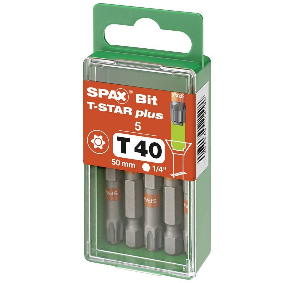 SPAX Torx-Bit Bit T-STAR plus T 40, 6.4 x 50 mm, 5 Stück SPAX Torx-Bit Bit T-STAR plus T 40, 6.4 x 50 mm, 5 Stück von SPAX