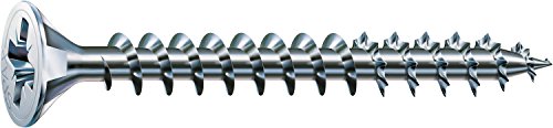 SPAX Universalschraube, 2,5 x 16 mm, 1000 Stück, Kreuzschlitz Z1, Senkkopf, Vollgewinde, 4CUT, WIROX A3J, 1081010250165, Blank Verzinkt von SPAX