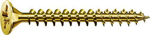 SPAX Universalschraube, 2,5 x 20 mm, 1000 Stück, Kreuzschlitz Z1, Senkkopf, Vollgewinde, 4CUT, YELLOX A2L, 1081020250205 von SPAX