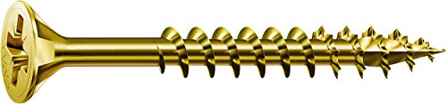 SPAX Universalschraube, 3,5 x 45 mm, 1000 Stück, Kreuzschlitz Z2, Senkkopf, Teilgewinde, 4CUT, YELLOX, 0291020350455 von SPAX