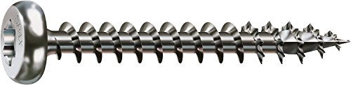 SPAX Universalschraube aus Edelstahl rostfrei A2, 4,0 x 40 mm, 200 Stück, T-STAR plus, Halbrundkopf, Vollgewinde, 4CUT, 0207000400403 von SPAX