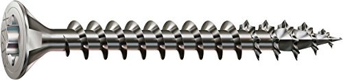 SPAX Universalschraube aus Edelstahl rostfrei A2, 4,5 x 60 mm, 100 Stück, T-STAR plus, Senkkopf, Vollgewinde, 4CUT, 1197000450603 von SPAX