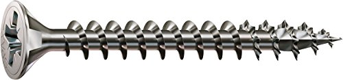 SPAX Universalschraube aus Edelstahl rostfrei A2, 6,0 x 50 mm, 100 Stück, Kreuzschlitz Z3, Senkkopf, Vollgewinde, 4CUT, 1087000600503 von SPAX