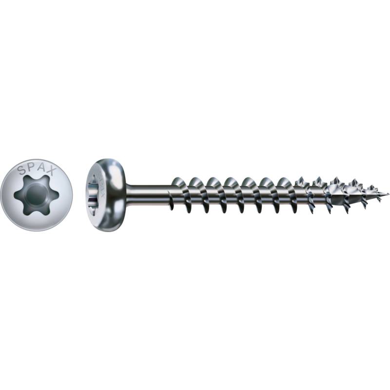 SPAX Universalschraube WIROX Vollgewinde Halbrundkopf T-STAR plus 4CUT-Spitze 4 x 60mm - 500 Stück von SPAX International GmbH & Co. KG