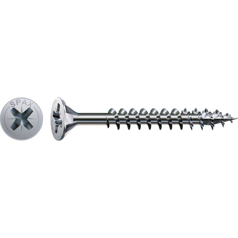 SPAX Universalschraube WIROX Vollgewinde Senkkopf Kreuzschlitz CUT4-Spitze 4,5 x 80mm - 100 Stück von SPAX International GmbH & Co. KG